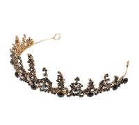 MAGICLULU Couronne Baroque Noire Rétro pour Mariée et Demoiselle D’honneur, Accessoire Coiffure Élégant en Métal Léger, Décoration Festive pour Mariage, Bal et Anniversaire