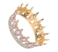 MAGICLULU Couronne de Princesse Vintage en Alliage Rose pour Mariée, Accessoires pour Cheveux Chic et Élégants, pour Mariage et Festival, Tour de Tête 42cm