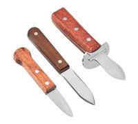 MAGICLULU Couteau à Huîtres Professionnel Plusieurs styles Huîtres en Acier Inoxydable en Bois Confortable, Kit de 3 Pièces pour Ouvrir Coquilles et Conques Plusieurs styles