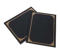 MAGICLULU Couvertures de Certificat Papier Noir 12 2X9 4 Pouces Lot de 10 Motif Estampé pour Diplômes et Actes Professionnels