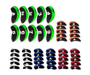 MAGICLULU Couvre-Chefs de Golf Numéros pour Identification Rouge en Néoprène Lot de 10 Pratique à Transporter, Protège Efficacement Vos Fers Parcours