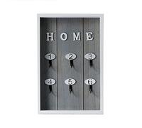 MAGICLULU Crochet à Clé Mural Décoratif En Bois Massif Gris Support De Rangement Multifonction Crochets En Acier Porte-clés Mural Pour Entrée Et Bureau Organisateur Pour Clés