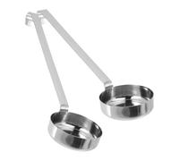 MAGICLULU Cuillère à Sauce à Pizza Inox 2 Pièces, Louche Plate pour Dosage Précis, Ustensile Cuisine Professionnel, Manche Crochet, Vaisselle pour Restaurant et Pâtisserie