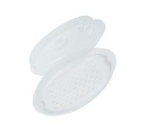 MAGICLULU Cuiseur Vapeur Cuisson Rapide pour Micro-ondes avec Couvercle en Plastique Blanc Grand Panier Vapeur Circulaire pour Poisson la Maison