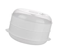 MAGICLULU Cuiseur Vapeur Micro-ondes Blanc en Pp, Panier Vapeur Pratique à Double Couche pour Cuisson des Légumes, Chauffage Rapide et Utilisation à Domicile