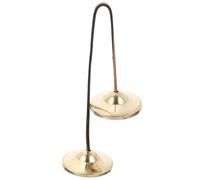 MAGICLULU Cymbales à Main en Cuivre Jaune Petit Modèle, Instrument de Percussion Tibétain pour Yoga et Contemplation, Cloche Sonore Vintage Légère et Compacte, Cymbales Cloche Carillon