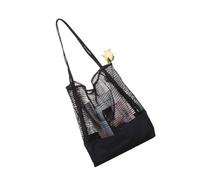 MAGICLULU De Courses Filet Réutilisable Et Lavable pour Fruits Et Légumes De Plage avec Anses Longues Noir