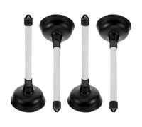 MAGICLULU Déboucheur WC Manuel 4 Pièces Ventouse en Caoutchouc Haute Élasticité Pompe à Aspiration Puissante pour Salle de Bain et Évier Outil Compact et Polyvalent pour Débouchage