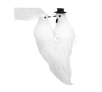 MAGICLULU Décoration D'oiseau De Simulation Colombe Oiseau Artificiel Décor Extérieur Oiseaux Artificiels Faux Jardin Mignon Ornements Modèles Mousse Blanche