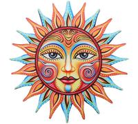 MAGICLULU Décoration Murale Extérieure en Fer Orange à Suspendre Murale Solaire Creuse pour Jardin et Patio Ornement Décoratif Résistant pour Espace Extérieur