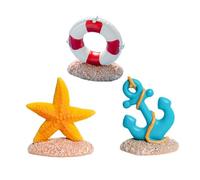 MAGICLULU Décorations de Gâteau Thème de L'océan 3 Pièces en Résine Synthétique Réutilisables Effet Décoratif Fort pour Fête Océan