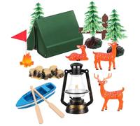 MAGICLULU Décorations de Gâteaux sur Le Thème de La Nature, 1 Lot de Figurines d'animaux pour Fête d'anniversaire, Décorations de Cupcakes de Camping Aventure avec Décor d'animaux pour