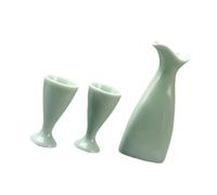 MAGICLULU Delicate Glass Wine Bottle And Cups Set Lead Sake Pot With Two Cups Smooth Surface Ceramic Storage For Tea And Wine