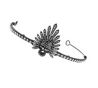 MAGICLULU Diadème tête de mort pour Halloween : Couronne gothique rétro de sorcière ornée de strass - Accessoire de coiffure pour reine sorcière, festival ou banquet