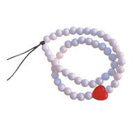 MAGICLULU Dragonne Téléphone à Perles Cœur Lanière Suspendue Décorative pour Téléphone Portable Porte-Clés Charme Unique Accessoire Bijou Féminin pour Bureau École et Voyage