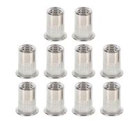 MAGICLULU Écrous à Riveter Tête Plate en Acier Inoxydable M6 Lot de 10 Insert Fileté Cylindrique pour Fixation Tôle Acier et Plastique Adaptés la Maintenance Industrielle et Atelier