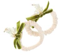 MAGICLULU Élastiques à Cheveux Fleuris pour Filles 2pcs en Tissu et Plastique, Solides et Élégants pour Promesses et Rendez-vous, Accessoires Coiffure