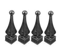 MAGICLULU Embouts Décoratifs pour Clôture Lot De 4 en Métal en Fonte Noire pour Poteau De Clôture Jardin Pelouse