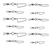 MAGICLULU Émerillons à Mousqueton en Acier Inoxydable 40pcs, Connexion Rapide Robuste pour Pêche en Surfcasting et Pêche Côtière, Pivot Résistant en Cuivre