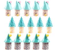 MAGICLULU Ensemble 15 Ornements de Micro-Paysage en Résine, Mini Maisons Décoratives pour Bureau et Décoration Paysagère Extérieure, Ambiance Nature