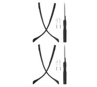 MAGICLULU Ensemble 2 Paires Branches de Lunettes de Rechange en Métal Noir N°6, Kit Réparation Lunettes avec Branches Universelles, Manchons Confortables pour Monture Vue et Solaire
