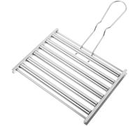 MAGICLULU Ensemble Barbecue Extérieur en Acier Inoxydable 1 Grille à Saucisses Pliable Rouleau à Saucisse et Pince Alimentaire, Panier à Griller Portable pour Feu de Camp Cuisine en Plein