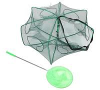 MAGICLULU Ensemble de 2 Casiers à Homards Pliables en Nylon Installation Rapide, Filet de Pêche Polyvalent pour Écrevisses et Anguilles en Extérieur