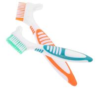 MAGICLULU Ensemble de 2 Kits de Brosses à Dents de Voyage Boîtes Rigides, Poils Durs Double-Face, Étuis Compacts Orange et Vert, Portables pour Hygiène Bucco-Dentaire en Déplacement