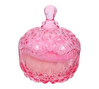 MAGICLULU Ensemble de 3 Poudre pour Bébé en Peluche de Verre Rose, Forme Ronde Nœud Charmant, Application Douce et Séparation Hygiénique pour Usage à Domicile