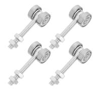 MAGICLULU Ensemble de 4 Roulettes Double Roulement C30 Ø24mm pour Porte Coulissante Galet de Rail en Acier Inoxydable Quincaillerie Robuste pour Porte de Placard Grange et Patio Compatible