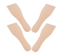 MAGICLULU Ensemble de 4 Spatules en Bois Naturel pour Cuisson, Ustensiles Robustes Poignée pour Mélanger, pour Pizza et Crème, Accessoires Cuisine Utiles