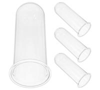 MAGICLULU Ensemble de 4 Tubes à Essai en Verre Transparent pour Propagation de Plantes, Dimensions 3,7 X 4,7 X 11 CM, Adapté pour Jardin ou Balcon