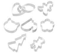 MAGICLULU Ensemble de 8 Emporte-pièces en Acier Inoxydable Argenté pour Pâtisserie, Multifonction et Antiadhésif, pour Événements Festifs et Créations DIY