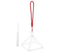 MAGICLULU Ensemble de Bol Chantant Pyramide Cristal 10 Cm avec Baguette, Instrument de Thérapie Sonore pour Yoga et Contemplation, Percussion à Main pour Guérison Sonore et Relaxation