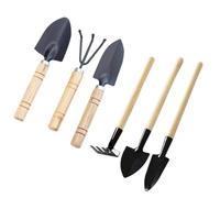 MAGICLULU Ensemble de Jardinage 2 Sets Petits Outils de Jardinage en Bois et Fer Pelle à Creuser et Râteau Pratiques et Plantation de Légumes