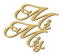 MAGICLULU Ensemble de Panneaux de Chaise en Bois Or pour Mariage, Décoration Rustique Élégante pour Événement Lié Mariage, Crée une Atmosphère Romantique Lettres Mr et Mme