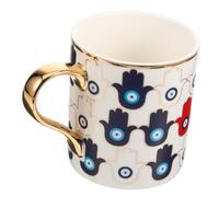 MAGICLULU Ensemble De Tasses Et Soucoupes En Céramique Avec Motif De Mauvais Œil Pour Café Thé Maison Bureau