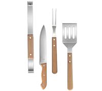 MAGICLULU Ensemble D'outils 1 Set Complet pour Barbecue Extérieur en Acier Inoxydable et Bois, Léger et Facile à Utiliser, pour Camping et Barbecue en Plein Air
