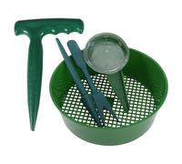 MAGICLULU Ensemble D'outils de Jardinage 5 Pièces Vert en Plastique, Semoir-replanteur Réutilisable et Résistant la Déformation pour Plantation et Culture