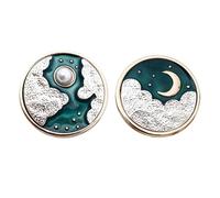 MAGICLULU Épingle Rétro Chinoise 2pcs en Alliage Émail Jour et Nuit, Accessoire Élégant pour Mariage ou Vie Quotidienne, Confortable à Porter