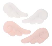 MAGICLULU Épingles à Cheveux en Peluche 2 Paires Ailes D'ange Blanches et Roses, Coiffe Féminine Décorative pour Fête et Usage Quotidien, Accessoires Cheveux pour Femmes et Filles,