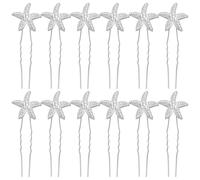 MAGICLULU Épingles à Cheveux Pack de 12 12 en Cristal D'étoile en Métal Argenté Accessoires Décoratifs pour Mariage et Usage Quotidien pour Femmes et Filles