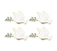 MAGICLULU Épinglette Oiseau la Paix en Alliage de Zinc Blanc, Épinglette Élégante pour Paquet et Trousses, Lot de 4 Pièces, Présent Raffiné pour Occasions Spéciales