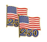 MAGICLULU Épinglettes Patriotiques Design Commémoratif Exclusif Drapeau Américain Lot de 2 en Alliage et Émail Rouge pour Fête du 4 Juillet et Défilé Communautaire