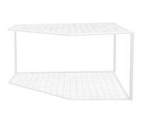 MAGICLULU Étagère d'angle Cuisine en Fer Peint Blanc, Double Niveau Grille, Hauteur 18 Cm, Support Pratique pour Casseroles, Organiseur de Poêles et Rangement sous Évier, Accessoire Gain