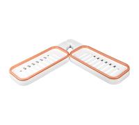 MAGICLULU Étagère de Rangement Pliable sans Perçage 1 Pièce pour Salle de Bain, Support Mural D’Angle Blanc et Orange, Résistant à L’Eau Filet de Drainage, pour Organiser Parfums et Petits