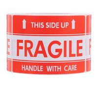 MAGICLULU Étiquettes Fragiles Autocollantes Rouges pour Expédition Symboles D'avertissement Visibles, Papier Auto-adhésif Résistant Éclaboussures, 300 Pièces par Rouleau pour Entrepôt
