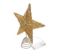 MAGICLULU Étoile de Sapin de Noël Dorée Fer avec Lumières LED Points Décoration Stable et Scintillante pour Fête de Noël et Nouvel an Ornement Sommet de Sapin Polyvalent