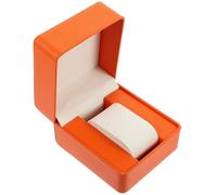 MAGICLULU Étui de Rangement pour Montre Unique en Cuir PU Orange, Boîte de Voyage Étanche et Antichoc, Organiseur Portable pour Collection et Usage Quotidien