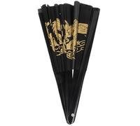 MAGICLULU Éventail Pliable De Kung-fu Taille 1,2 Pied En Tissu Noir Bambou, Éventail Pliant Rétro Portable, Accessoire Traditionnel Chinois Pour Danse Et Arts Martiaux